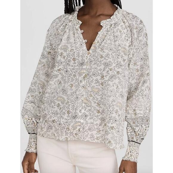 Cleobella Ivy Floral Long Sleeve Peasant Blouse. Small - Picture 2 of 6